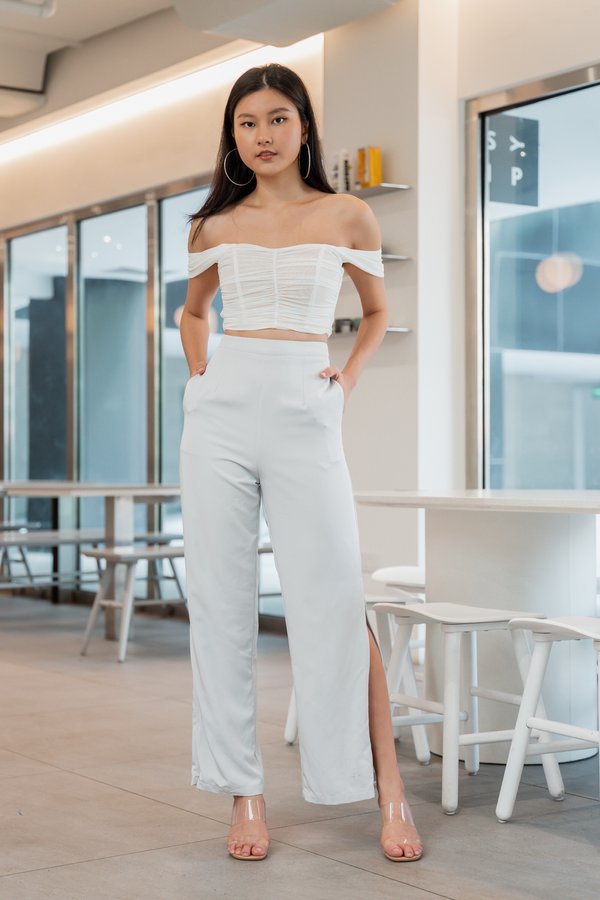 Coryn Adjustable Slit pants (Greyish Blue)  Coryn Adjustable Slit pants (Greyish Blue)