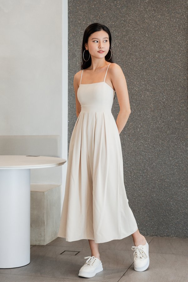 Lazie Pleated Jumpsuit (Ivory)