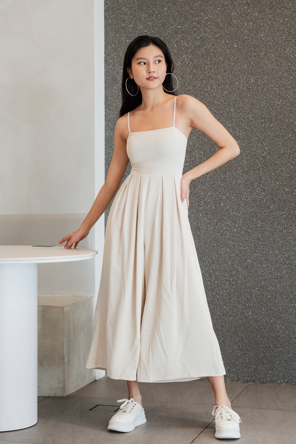 Lazie Pleated Jumpsuit (Ivory)