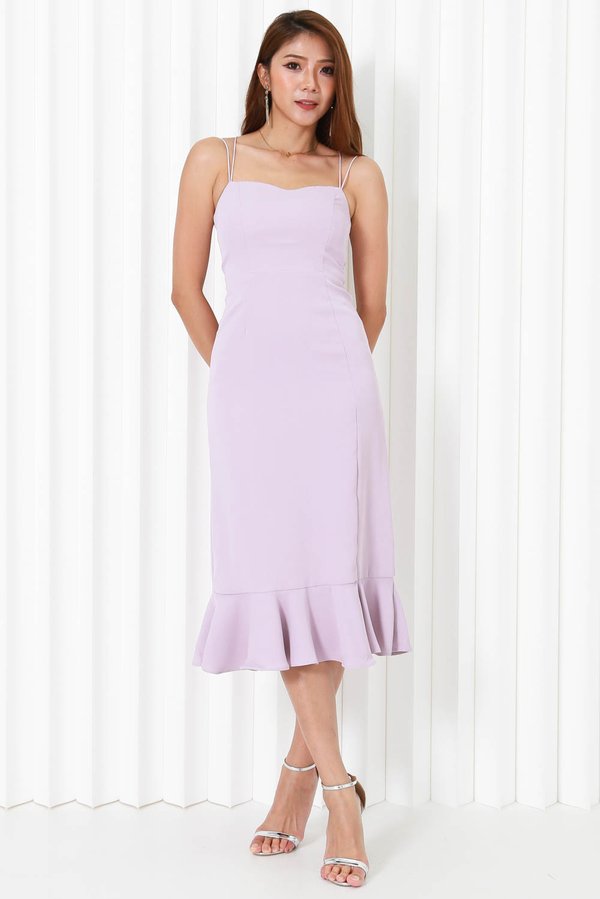 Evelyn Sweetheart Cross Back Dress (Lilac)