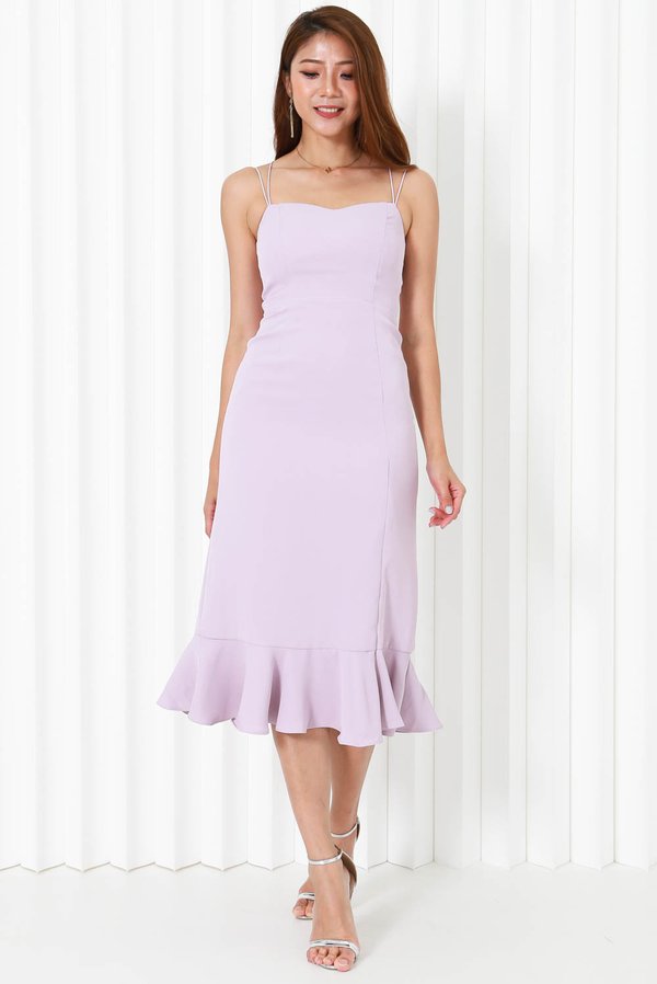 Evelyn Sweetheart Cross Back Dress (Lilac)