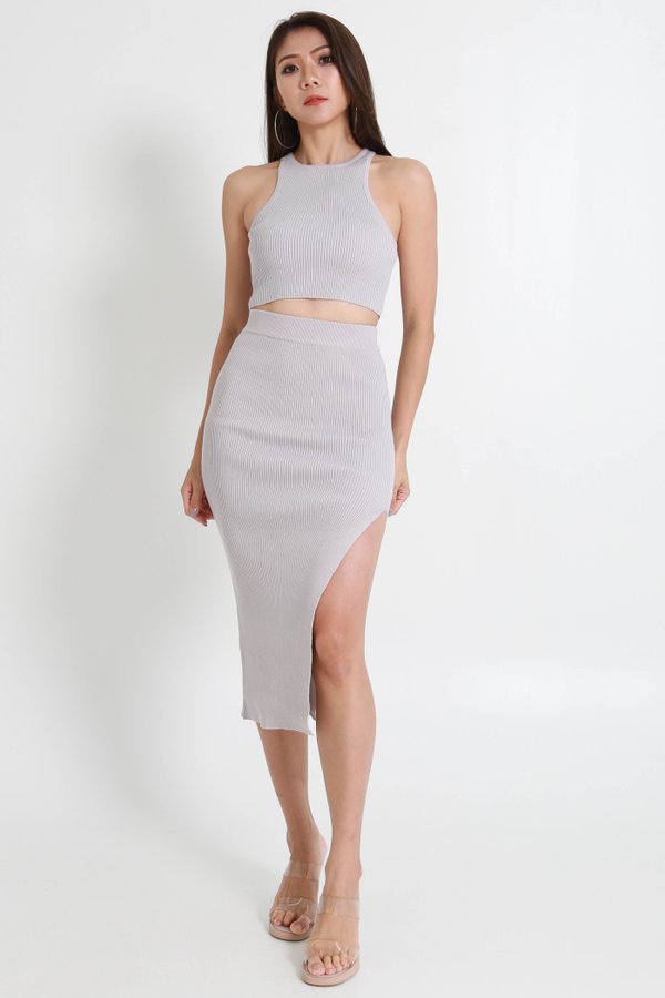 Xela Racer Tank 2Pcs Knit Set (Lavender Haze)