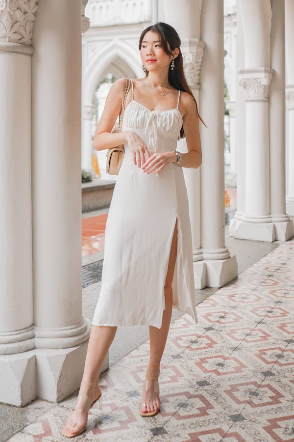 Penelope Tie Front Dress (White)