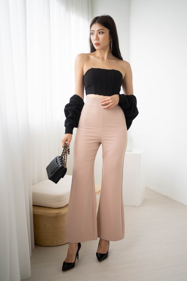 Carla Bell Bottom Fitted Pants (Nude)