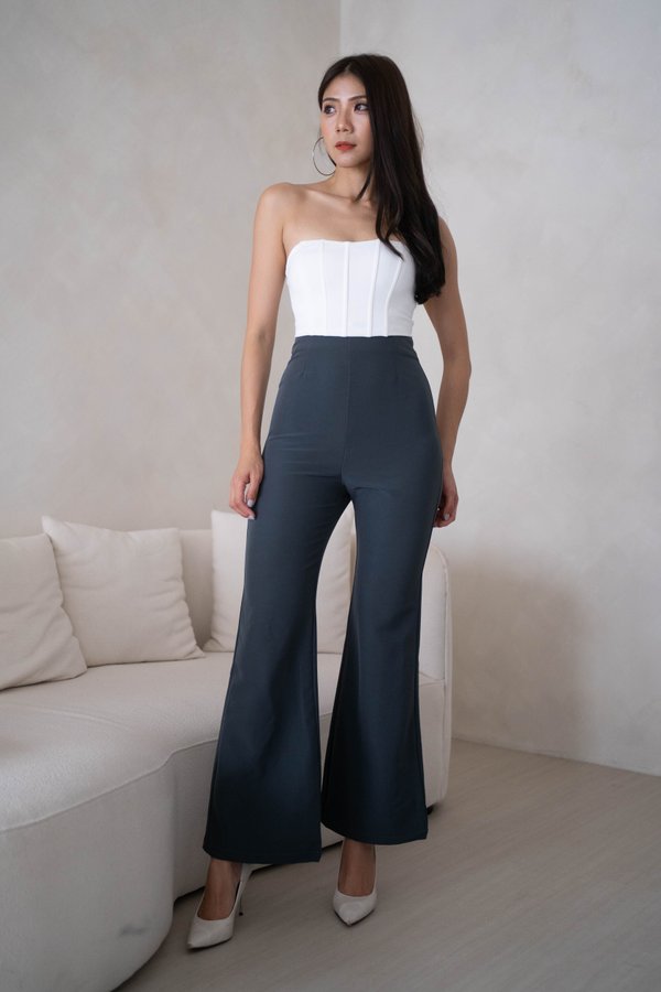 Carla Bell Bottom Fitted Pants (Gunmetal) Carla Bell Bottom Fitted Pants (Gunmetal)