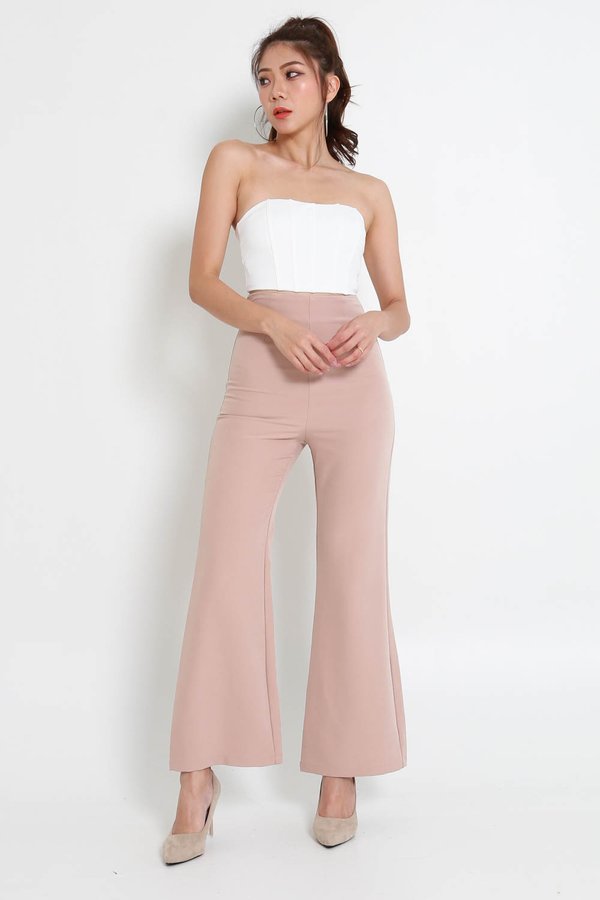 Carla Bell Bottom Fitted Pants (Nude)