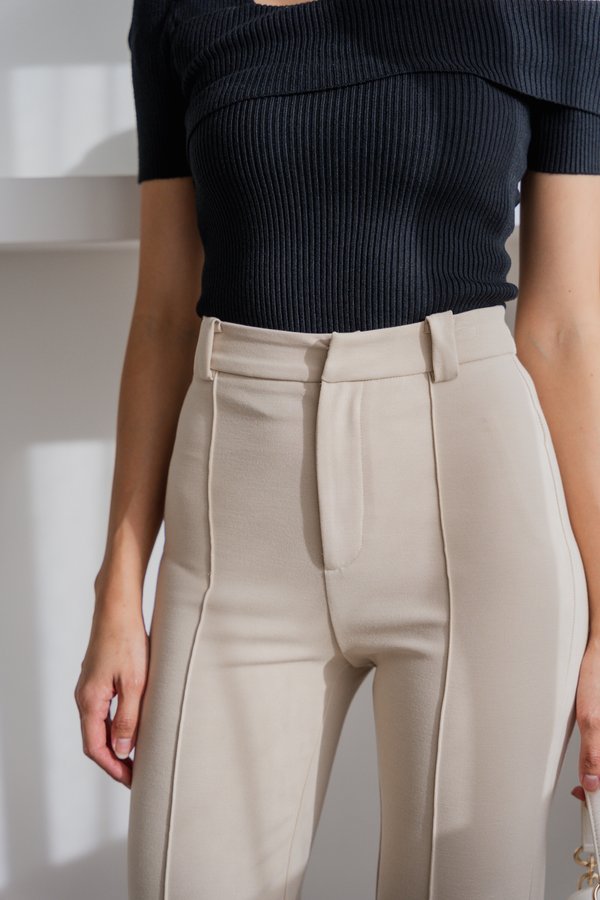 Mona One Shoulder Knit Top (Black)