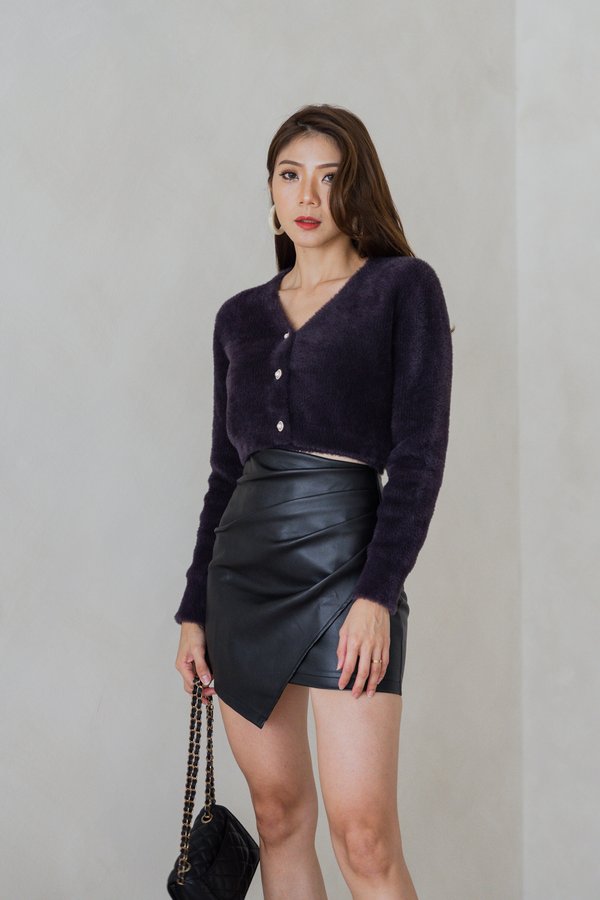 Wendi Furry Cardigan (Mystic Violet)
