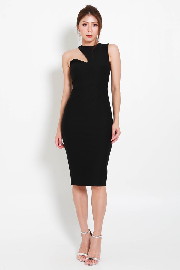 *Premium* Venie Toga Cutout Dress (Black)