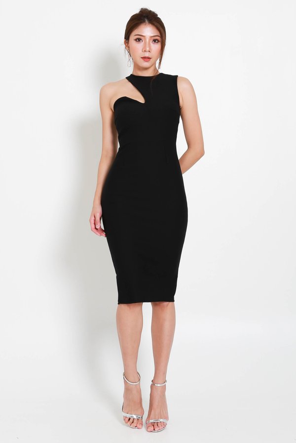 *Premium* Venie Toga Cutout Dress (Black)