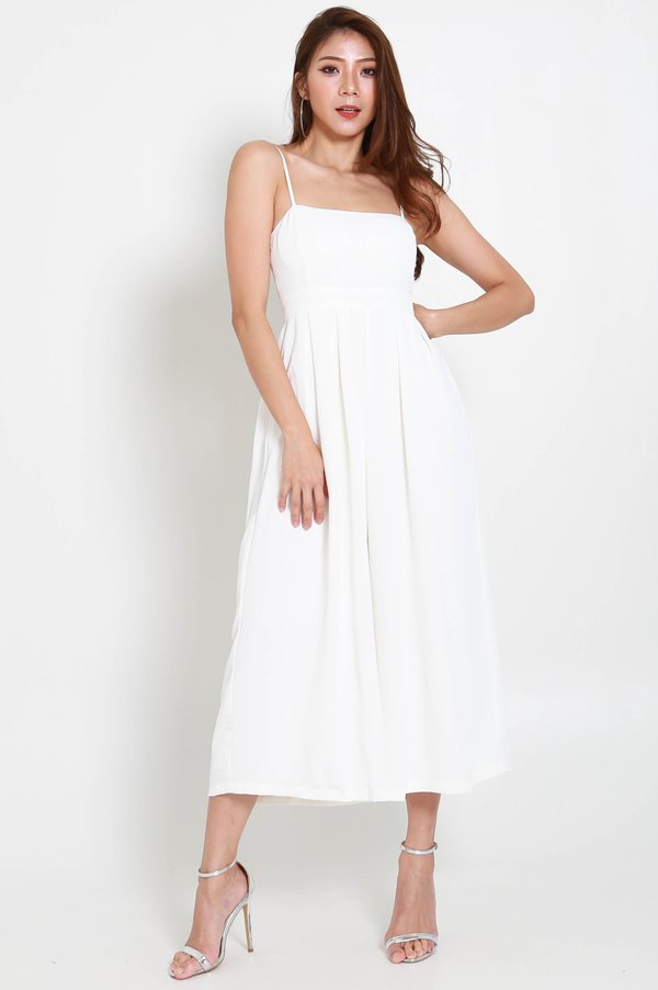 Lazie Pleated Jumpsuit (White)