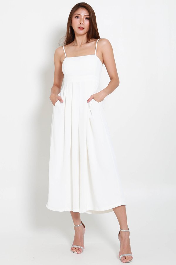 Lazie Pleated Jumpsuit (White)
