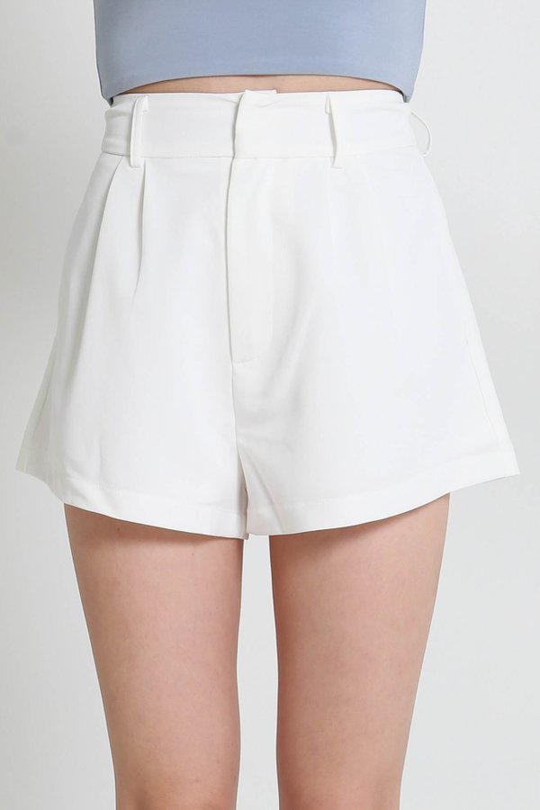 Callie Flare Shorts (White) 