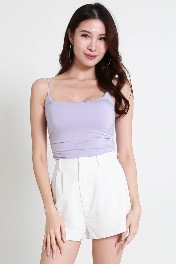 Rachel Basic Scoop Neck Ruched Top V2 (Lilac) 