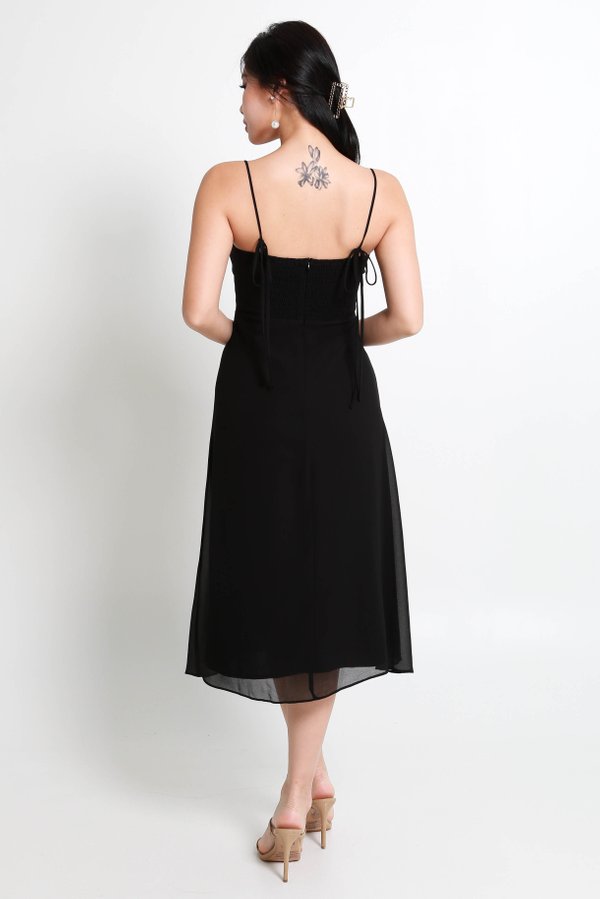 Darlene Bustier Midi Dress (Black)