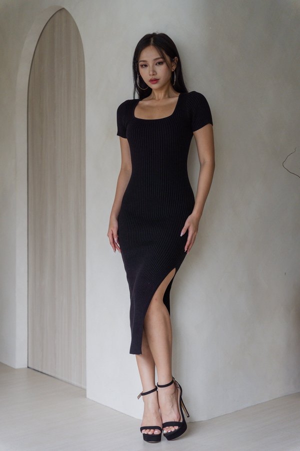 Mia Basic Knit Midaxi (Black)