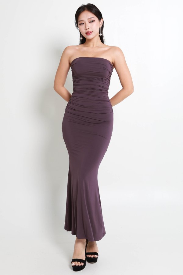 Beth Tube Ruched Midaxi Dress (Royal Purple)