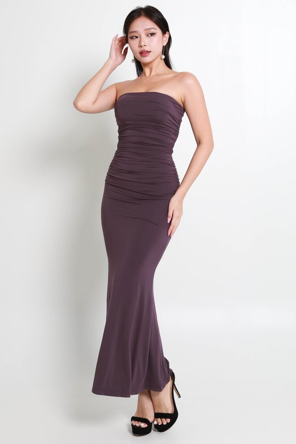 Beth Tube Ruched Midaxi Dress (Royal Purple)