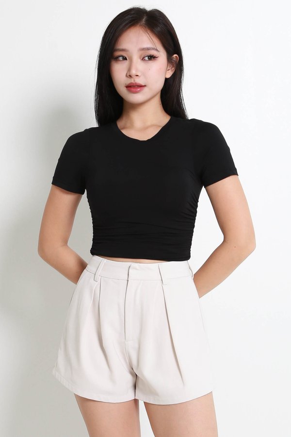 Gordia Ruched Tee (Black) Gordia Ruched Tee (Black)