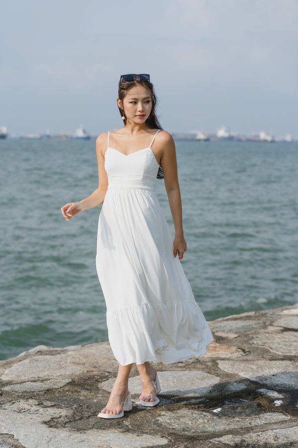 Genevieve V Neck Midaxi (White)