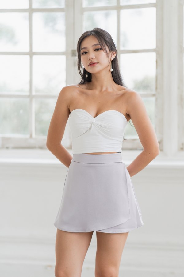 Demi Twist Knot Top (White) 