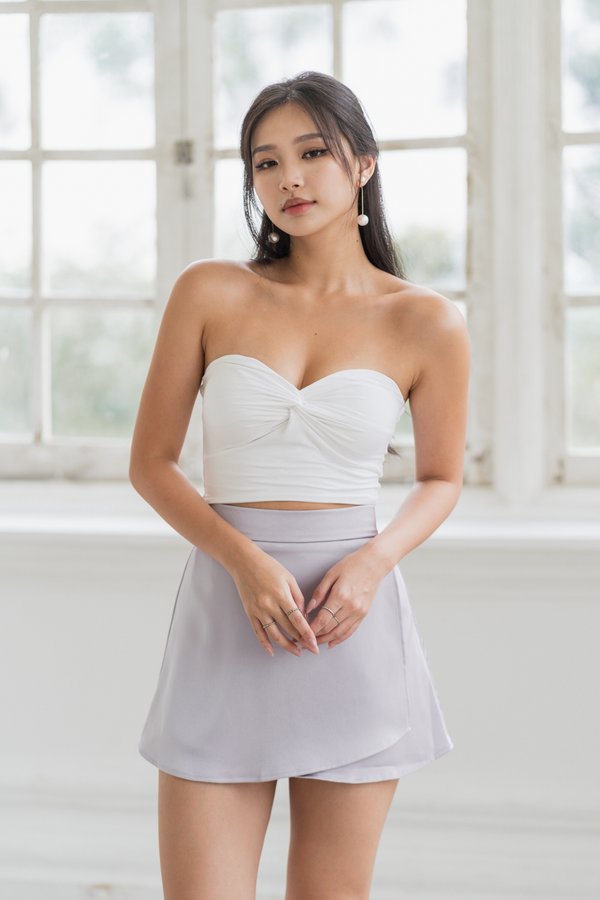 Demi Twist Knot Top (White) 
