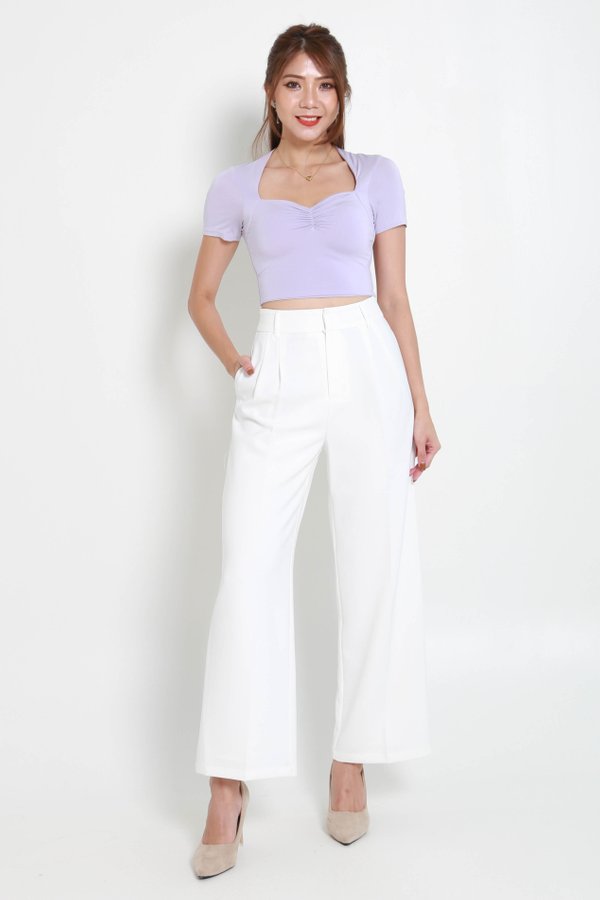 Pia Sweetheart Sleeved Top (Lilac)
