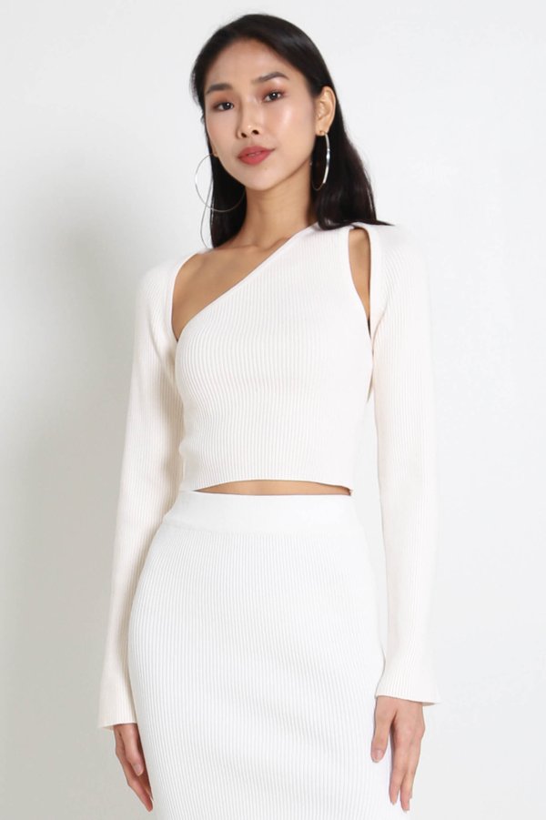 Karl Toga Knit Top 2pcs Set (Ivory)