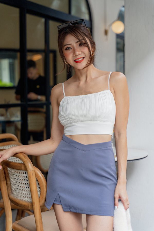 Caroline Pleated Top (White) Caroline Pleated Top (White)