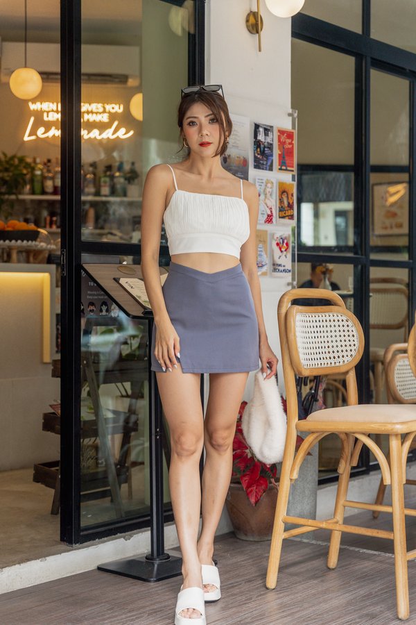 Junita Slit Skorts (Blue Gray)