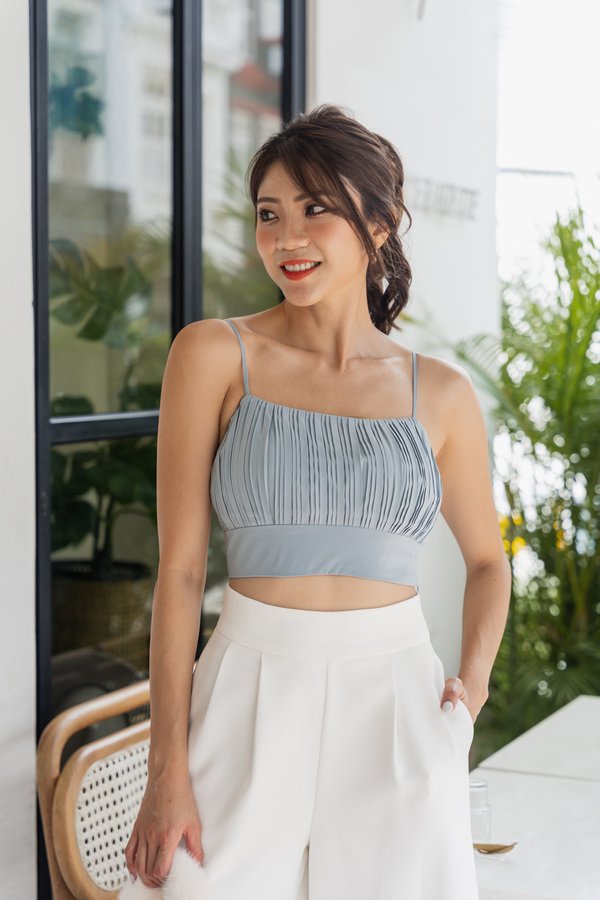 Caroline Pleated Top (Seafoam Green)