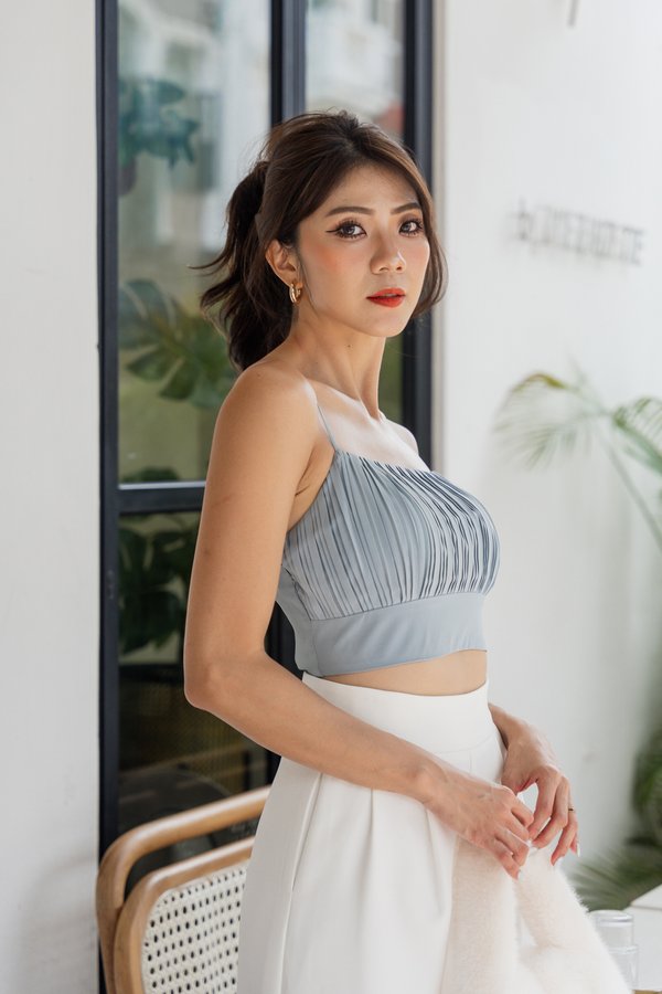 Caroline Pleated Top (Seafoam Green)