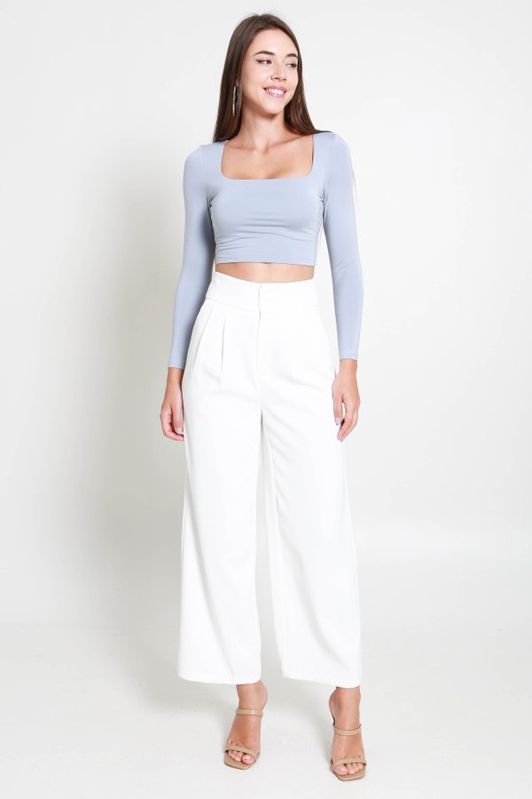 Lily Scoop Neck Long Sleeve Top (Baby Blue) Lily Scoop Neck Long Sleeve Top (Baby Blue)