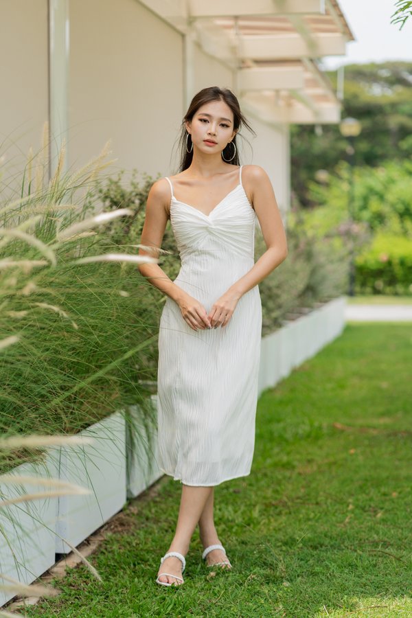 Kaley Twist Knot Dress (White)