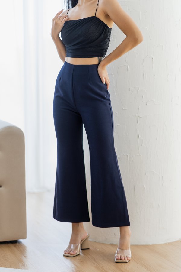PETITE Carla Bell Bottom Fitted Pants (Midnight)