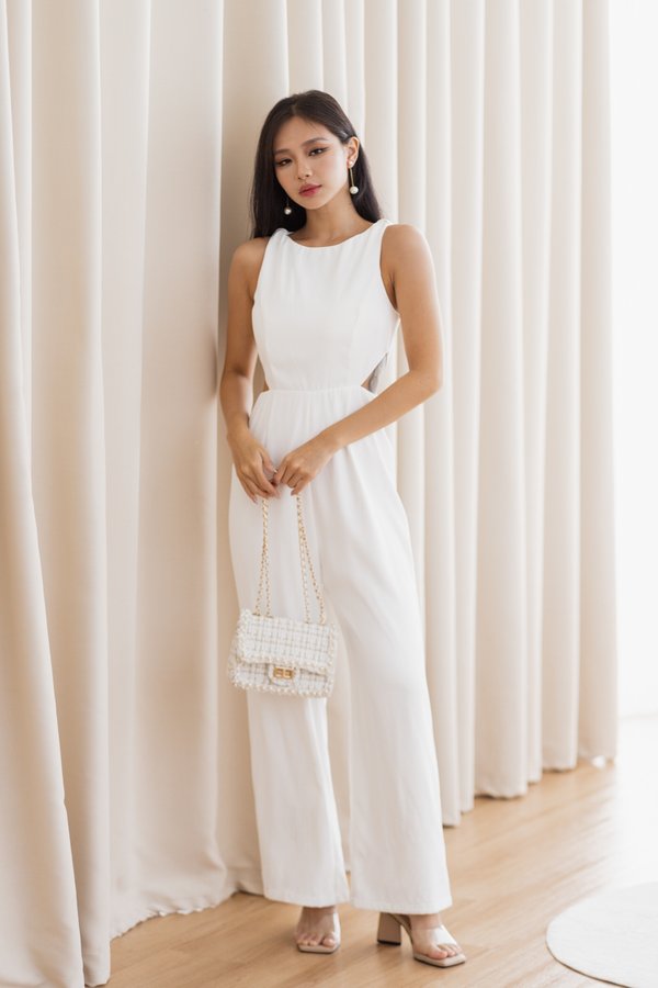Denaley Cutout Jumpsuit (White) Denaley Cutout Jumpsuit (White)