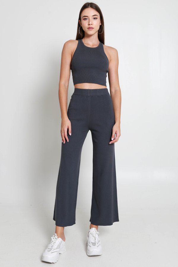 [REGULAR-MID] Fredona Knit 2Pcs Set (Gunmetal)
