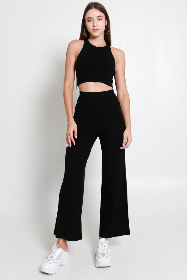 [REGULAR-MID] Fredona Knit 2Pcs Set (Black)