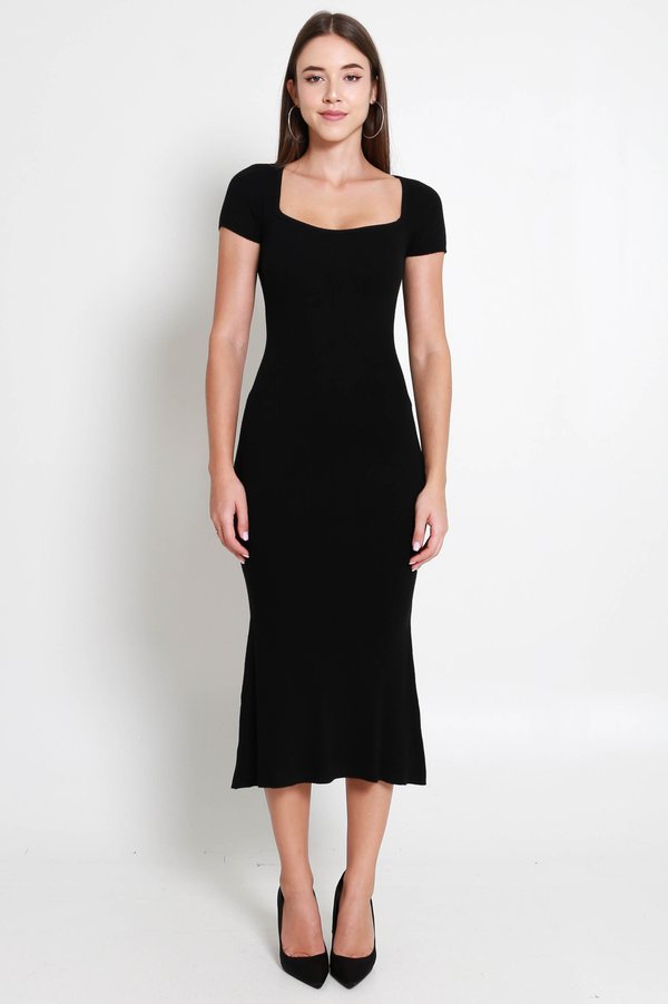 Harrell Knit Mermaid Dress (Black)