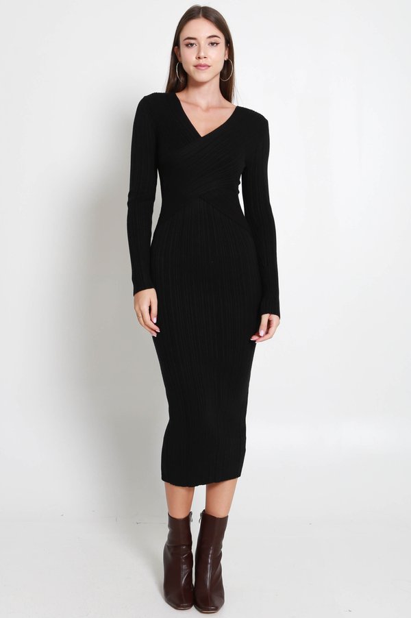 Gail Wrap Knit Midaxi Dress (Back)