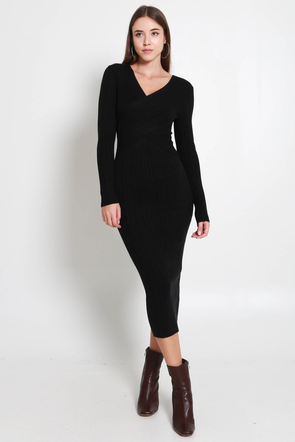 Gail Wrap Knit Midaxi Dress (Back)