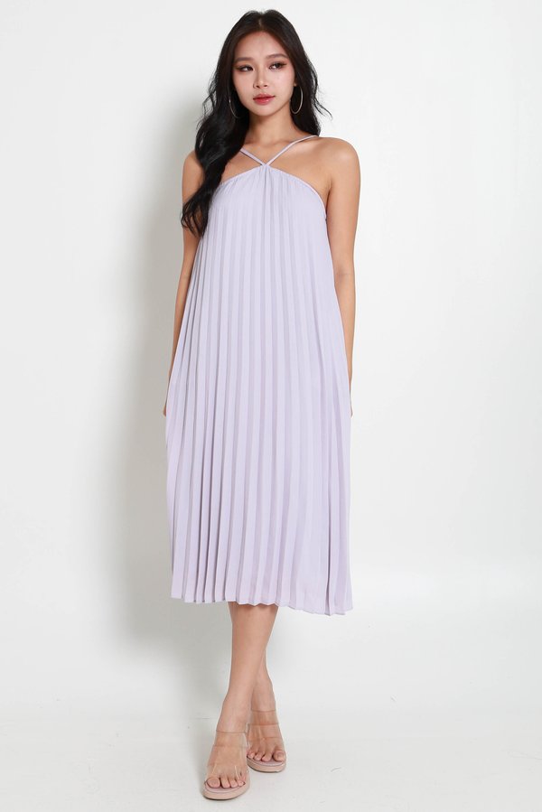 Gisela Halter Pleated Dress (Lilac)