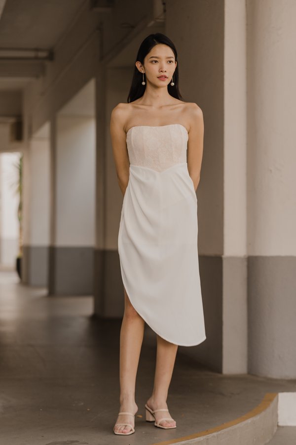 Kai Asymmetrical Dress (White)