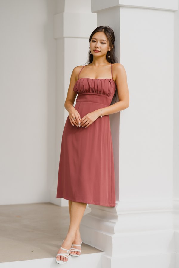 Blake Cross Back Midi Dress (Tea Rose) Blake Cross Back Midi Dress (Tea Rose)