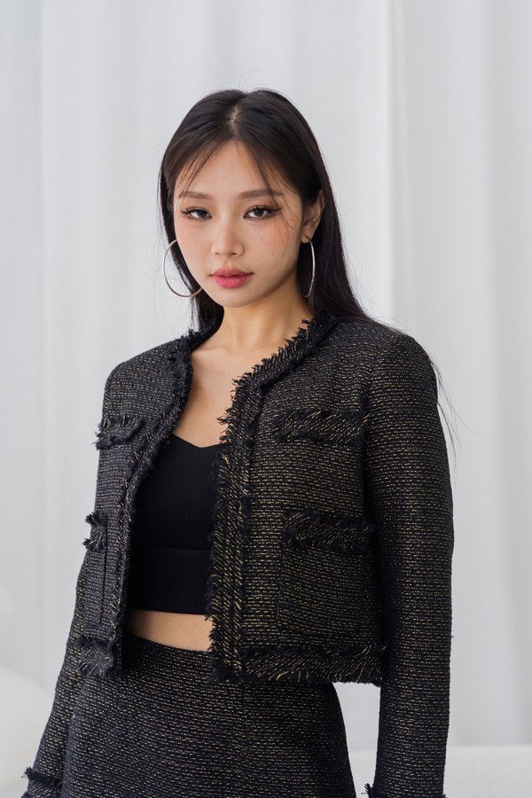 Zivora Tweed Blazer (Black)