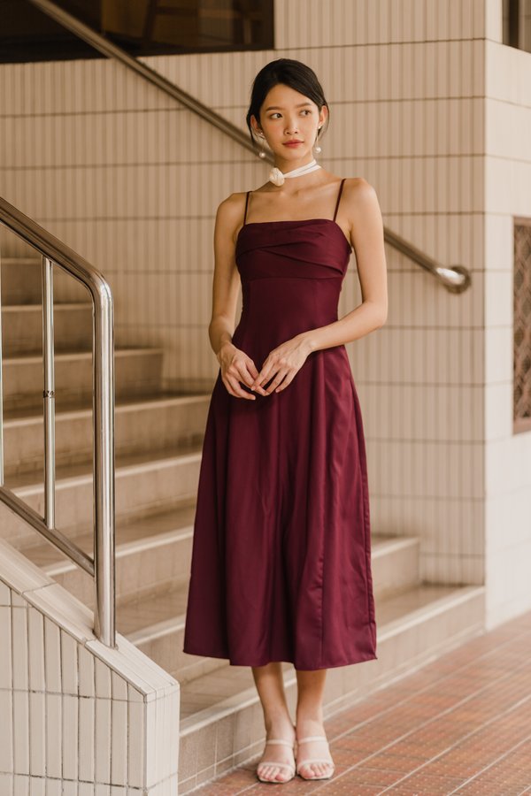Emeri Midaxi Dress (Burgundy)