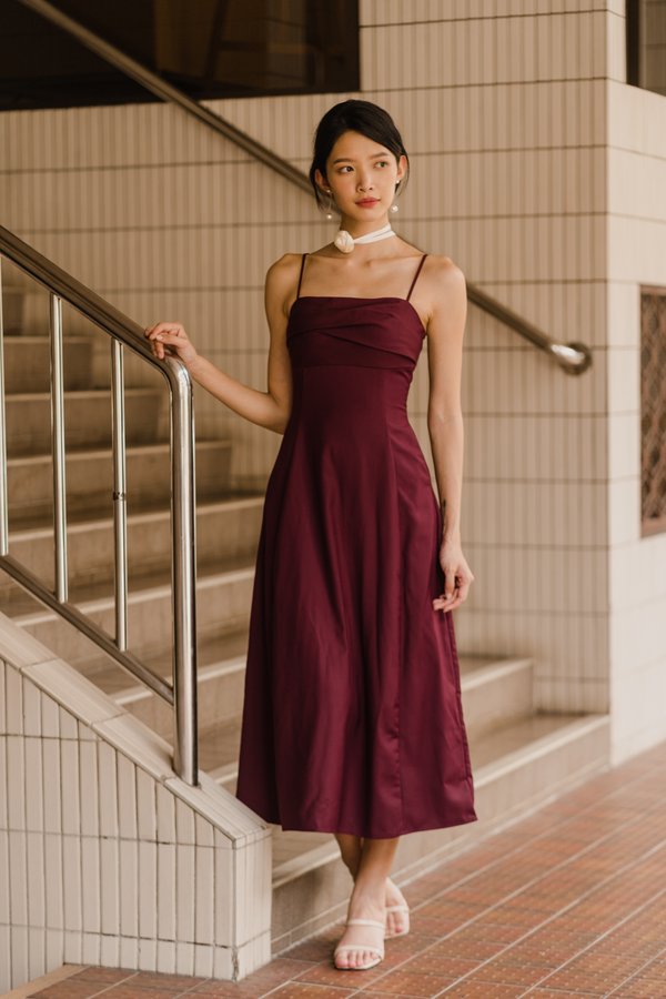 Emeri Midaxi Dress (Burgundy)