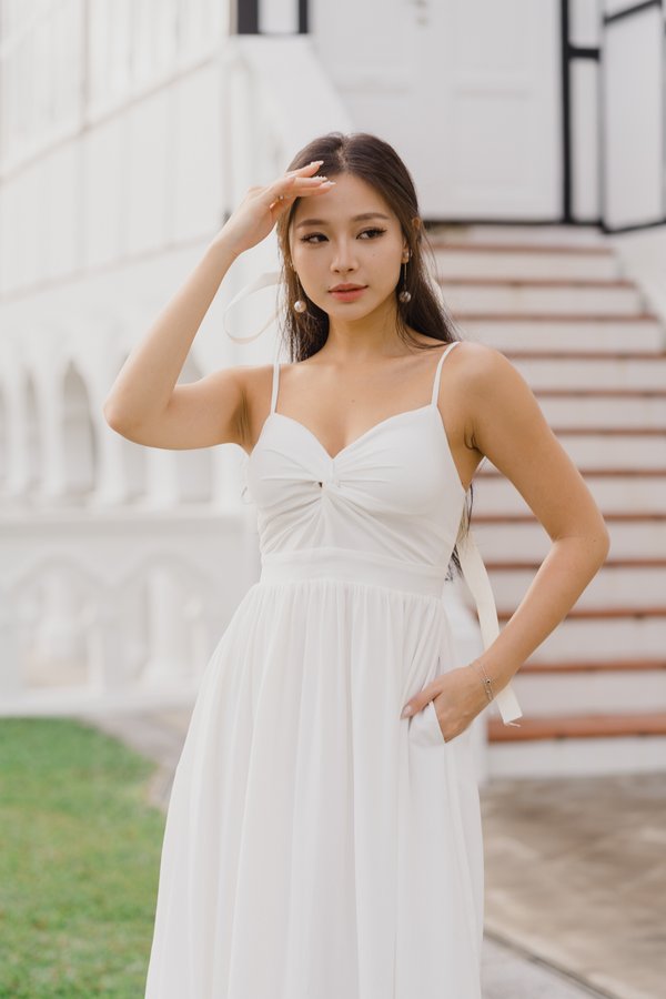 Lornie Twist Front Dress (White)