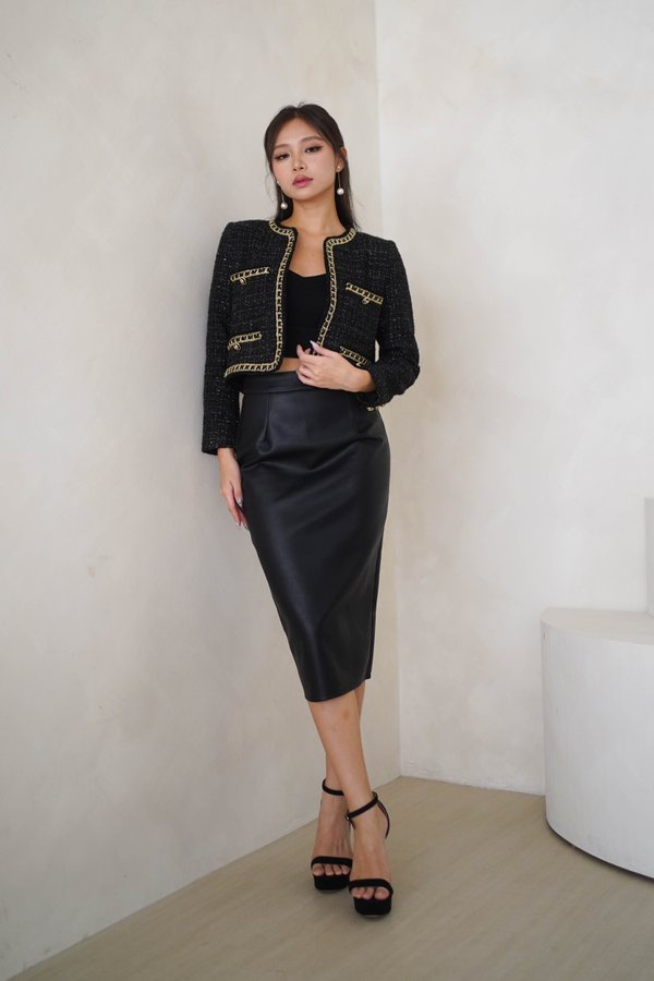 Chavel Tweed Blazer (Black)