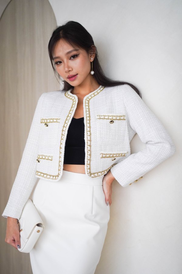 Chavel Tweed Blazer (White)